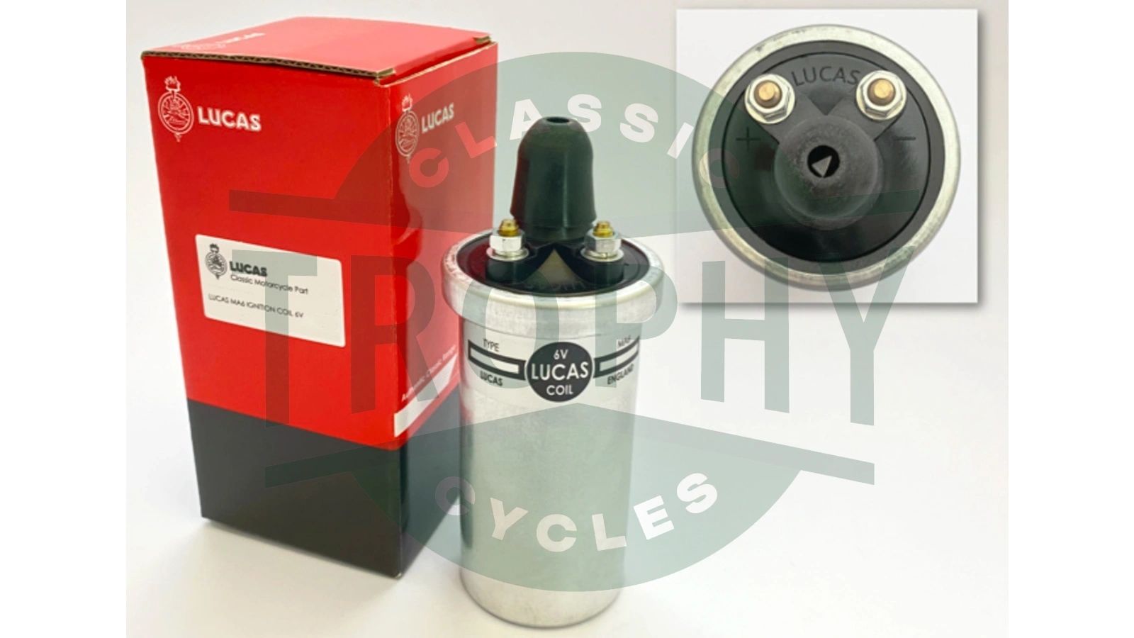 45152 - Genuine Lucas MA6 6v Ignition Coil Triumph Norton BSA 48mm Large Diameter 45077