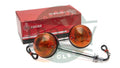 56606 L - Triumph BSA Norton Genuine Lucas Turn Signals Indicators Long Stem Pair
