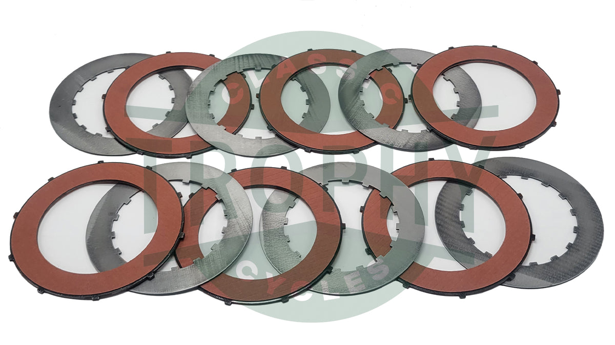 TCC-57-1362-1363-A - Triumph BSA 250 350 500 650 750 Single Twin Alto Clutch Plate Set