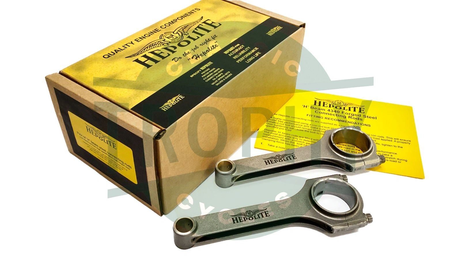 70-9525 H - Triumph 500 650 Pre-Unit 650 Unit Hepolite H Beam Connecting Rod Set Conrod E9525