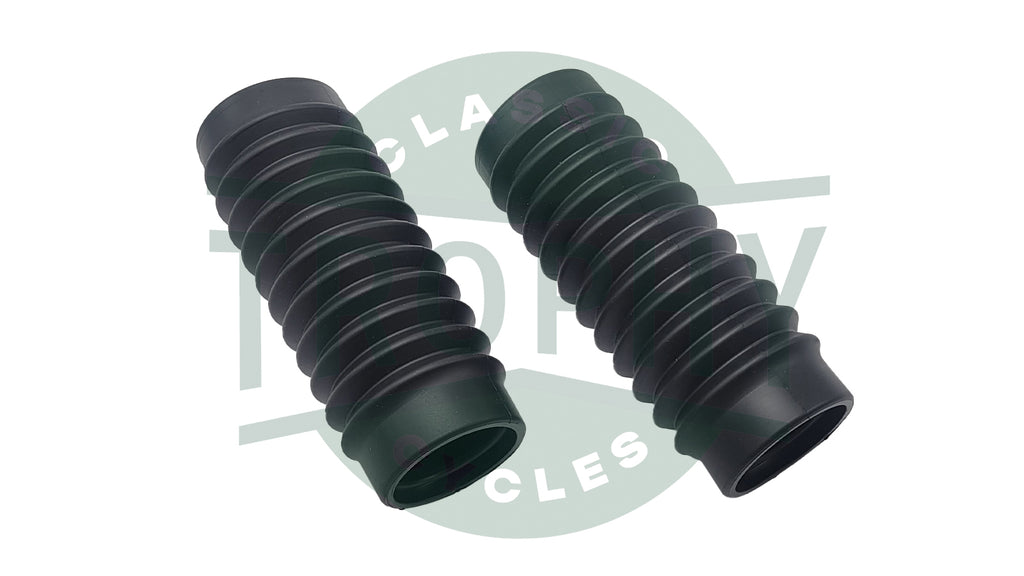 97-3635 A - Triumph BSA Heavy Duty Fork Gaiter Set Gaiters Dust Covers Pair US MADE H3635