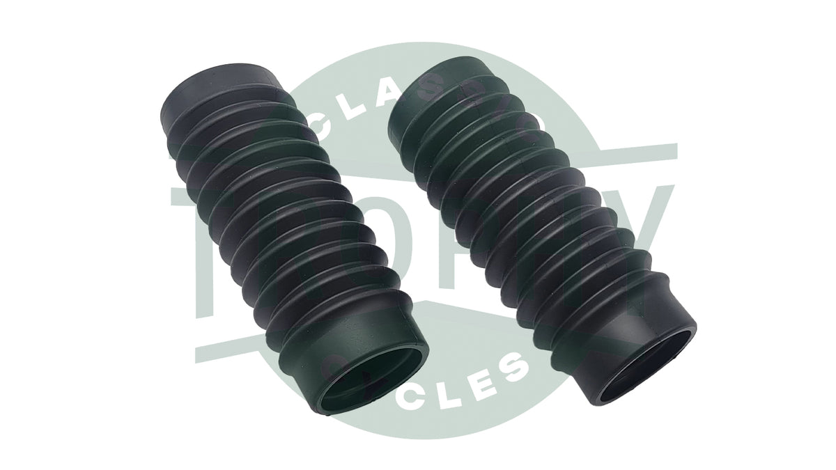97-3635 A - Triumph BSA Heavy Duty Fork Gaiter Set Gaiters Dust Covers Pair US MADE H3635