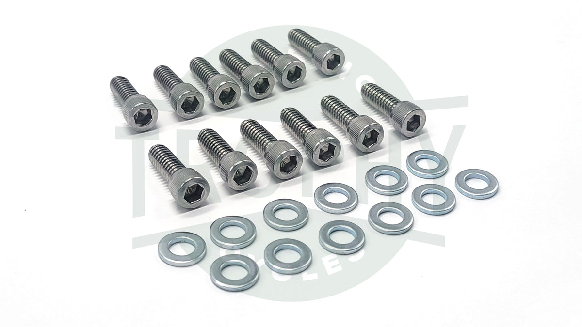 TCC-14-0103 K - Triumph 750 T140 TR7 6 Hole Valve Cover Stainless Allen Screw Kit 1973-82