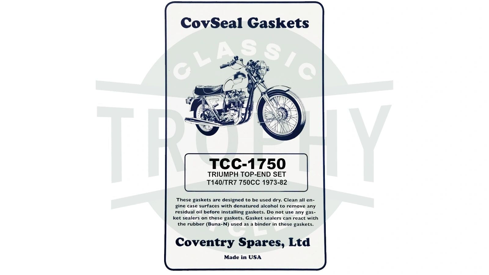 TCC-1750 - Triumph Unit 750 Top End Decoke Gasket Set 1973-82