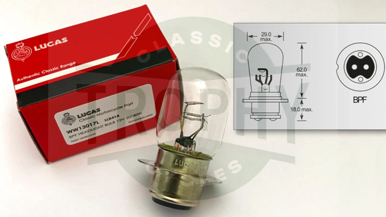 446 - Triumph Norton BSA Lucas 12v 50/40w Headlight Bulb BPF Base
