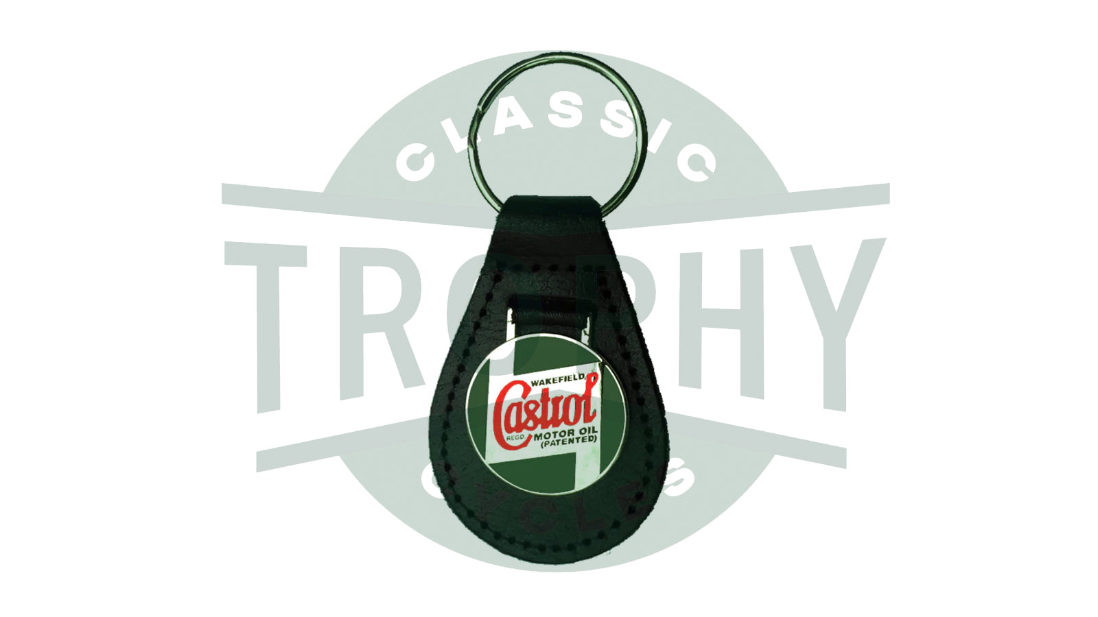 TCC-STR650 - Castrol Classic Motor Oil Leather Key Fob Keyring Triumph Norton BSA