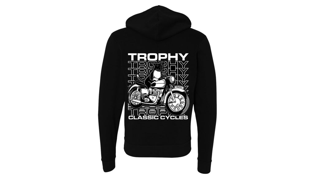 TCC-HD-0001 Trophy Classic Cycles Parma Dog Zippered Hooded Sweatshirt Hoodie