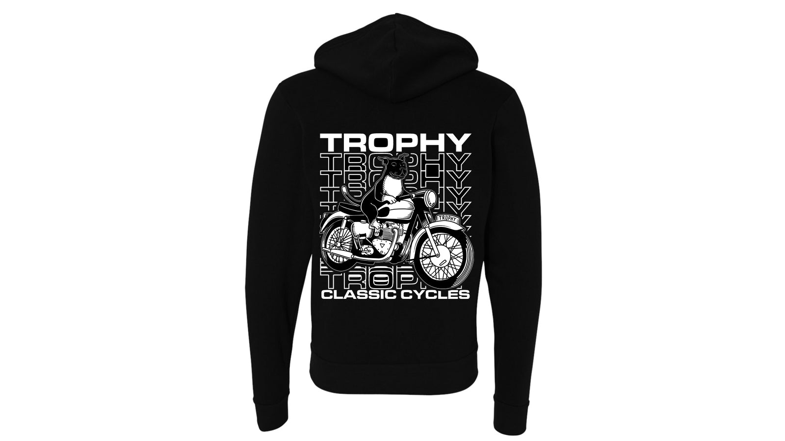 TCC-HD-0001 Trophy Classic Cycles Parma Dog Zippered Hooded Sweatshirt Hoodie